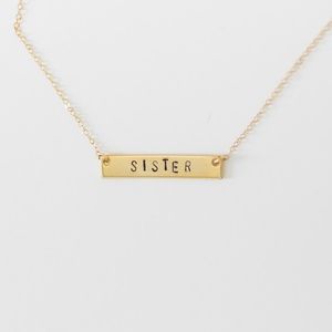 Sister Gold Bar Necklace